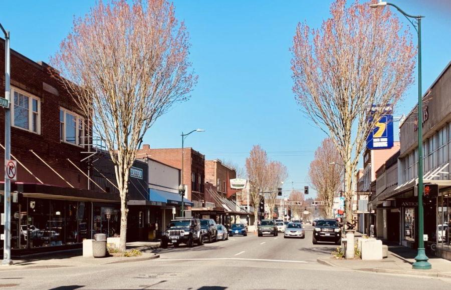 Downtown street in Puyallup, WA