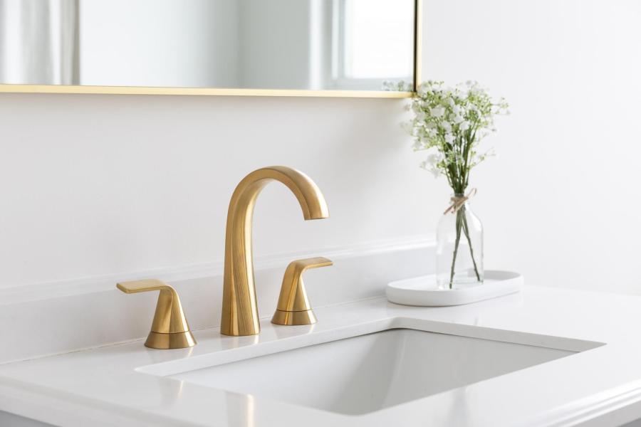 Bronze bathroom faucet in a modern style